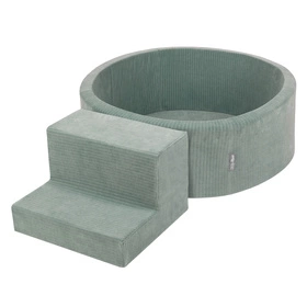 KiddyMoon Piankowy plac zabaw STRIPES PPZP-OK30VS-122 z piłeczkami Zabawka plac zabaw, zielony: pastelowy niebieski-pastelowy żółty-biały-mięta-pudrowy róż