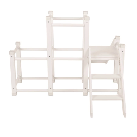 KiddyMoon Drewniany plac zabaw PG-001 Zabawka zjeżdżalnia, biały