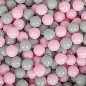 KiddyMoon Plastikowe piłeczki 7cm Zabawka zestaw kulek, pudrowy róż-zielonoszary