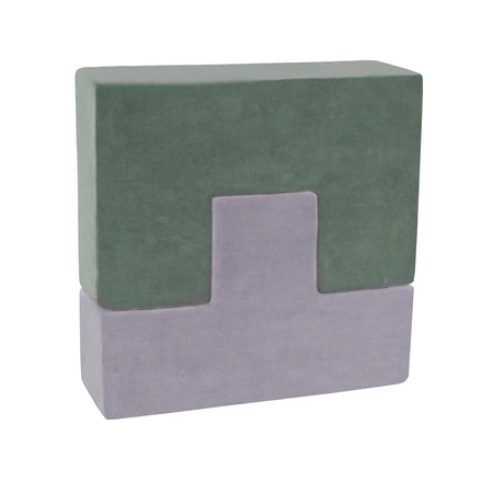 KiddyMoon Piankowe kształty do zabawy VELVET Zabawka klocki z pianki, turkus laguny-zieleń lasu-błękit lodu-szarość gór