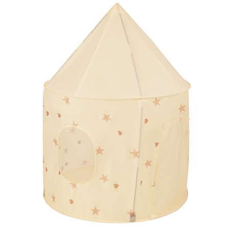Pawilon PT-100X z piłeczkami 7cm Zabawka namiot dla dzieci, jasny beż: pastelowy beż-biały-perła