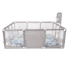 Boisko BO-100X z piłeczkami 6cm Zabawka kojec, szary: perła-szary-transparent-babyblue-mięta