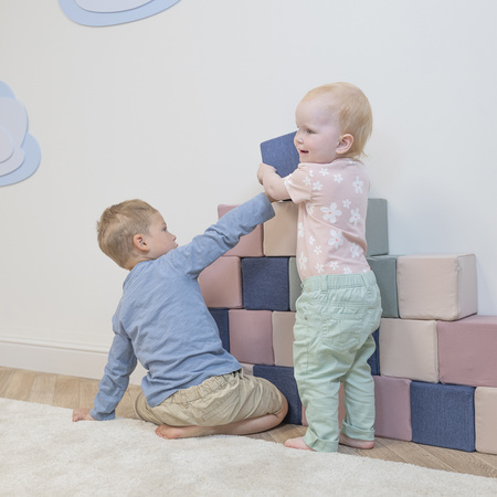 KiddyMoon Miękkie klocki 14cm Zabawka klocki z pianki, fioletowy
