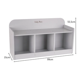 KiddyMoon Ławka z półkami BN-001 Mebel z półkami, szary