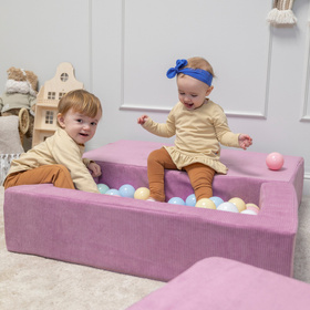 KiddyMoon SBMP-K-900 Mebel piankowy, fioletowy: pastelowy beż-pastelowy żółty-biały-mięta-pudrowy róż