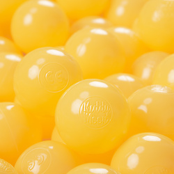 KiddyMoon Plastikowe piłeczki 6cm Zabawka zestaw kulek, żółty