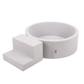 KiddyMoon Piankowy plac zabaw PPZP-OK30D-122 z piłeczkami Zabawka plac zabaw, jasnoszary: perła-szary-transparent-babyblue-mięta