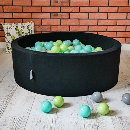 KiddyMoon Plastikowe piłeczki 7cm Zabawka zestaw kulek, turkus-jasny zielony-szary-transparent