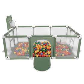 Boisko BO-100X z piłeczkami 6cm Zabawka kojec, zielony: żółty-zielony-niebieski-czerwony-pomarańcz