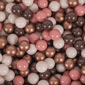 KiddyMoon Plastikowe piłeczki 7cm Zabawka zestaw kulek, brązowy-miedziany-pastelowy beż-łososiowy