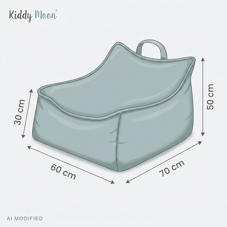 KiddyMoon KM-FTP-NEST fotel dziecięcy z prążkowanej tkaniny zielony