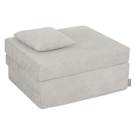 KiddyMoon MATERAC z poduszką KMMP-1650 Mebel piankowy, jasnoszary