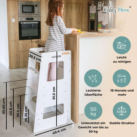 KiddyMoon ST-003 Mebel kitchen helper, black/natural