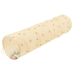 Tunel do zabawy TT-100X z piłeczkami 7cm Zabawka tunel, jasny beż: pastelowy beż-biały-mięta