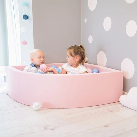 KiddyMoon Plastikowe piłeczki 7cm Zabawka zestaw kulek, babyblue-pudrowy róż-perła