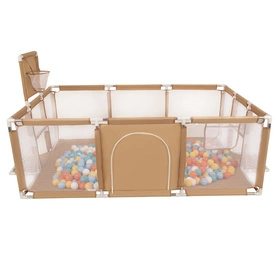 Boisko BO-100X z piłeczkami 6cm Zabawka kojec, beżowy: biały-żółty-pomarańcz-babyblue-turkus