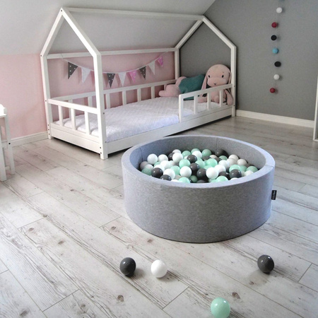 KiddyMoon Plastikowe piłeczki 7cm Zabawka zestaw kulek, szary