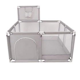 Boisko KK-100X z piłeczkami 6cm Zabawka kojec, szary: szary-biały-transparent-babyblue
