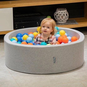 KiddyMoon Plastikowe piłeczki 7cm Zabawka zestaw kulek, jasny zielony-pomarańcz-turkus-niebieski-babyblue-żółty