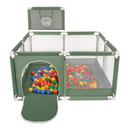 Boisko KK-100X z piłeczkami 6cm Zabawka kojec, zielony: żółty-zielony-niebieski-czerwony-pomarańcz