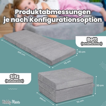 KiddyMoon Materac KMM-1650 Mebel piankowy, jasnoszary