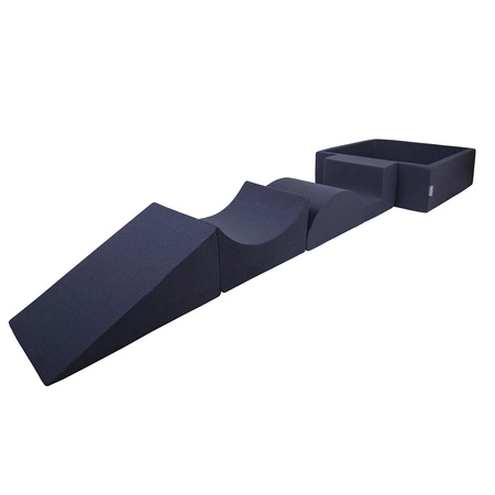 KiddyMoon Piankowy plac zabaw PPZP-KW30D-115 z piłeczkami Zabawka plac zabaw, granatowy: jasny zielony-pomarańcz-turkus-niebieski-babyblue-żółty