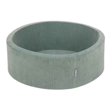 KiddyMoon Suchy basen okrągły STRIPES z piłeczkami 7 cm Zabawka basen piankowy, zielony: jasny zielony-zielony-żółty-pudrowy róż-róż