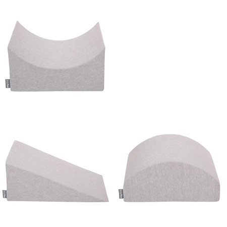 KiddyMoon Piankowy plac zabaw PPZP-KW30D-114 z piłeczkami Zabawka plac zabaw, jasnoszary: perła-szary-transparent-pudrowy róż