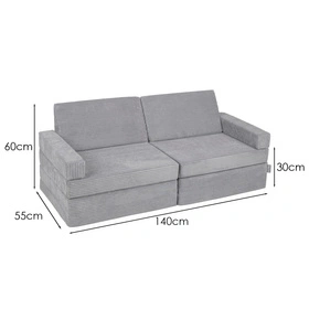 KiddyMoon Kanapa KKM-1400 Mebel piankowy, ciemnoszary