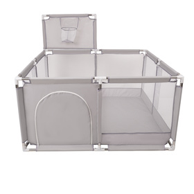 Boisko KK-100X z piłeczkami 6cm Zabawka kojec, szary: niebieski-turkus-żółty-transparent