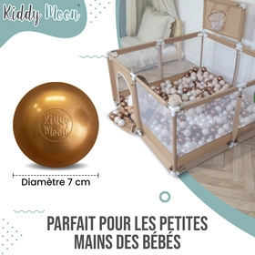 KiddyMoon Plastikowe piłeczki 7cm Zabawka zestaw kulek, brązowy-miedziany-pastelowy beż-łososiowy