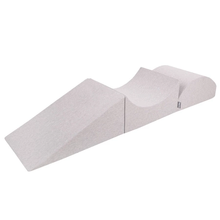 KiddyMoon Piankowy plac zabaw PPZP-KW30D-114 z piłeczkami Zabawka plac zabaw, jasnoszary: biały-szary-pudrowy róż