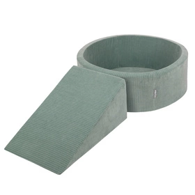 KiddyMoon Piankowy plac zabaw STRIPES PPZP-OK30VS-112 z piłeczkami Zabawka plac zabaw, zielony: pastelowy niebieski-pastelowy żółty-biały-mięta-pudrowy róż