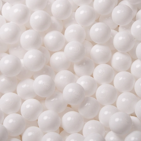 KiddyMoon Plastikowe piłeczki 6cm Zabawka zestaw kulek, biały