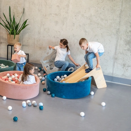 KiddyMoon Krzesełko ślizgawka 2w1 SC-002 Zabawka zjeżdżalnia, szary