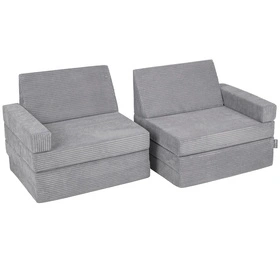 KiddyMoon Kanapa KKM-1400 Mebel piankowy, ciemnoszary