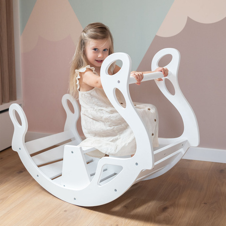 KiddyMoon Bujak dla dzieci WR-001 Zabawka na biegunach, white