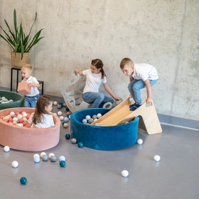 KiddyMoon Krzesełko ślizgawka 2w1 SC-002 Zabawka zjeżdżalnia, szary