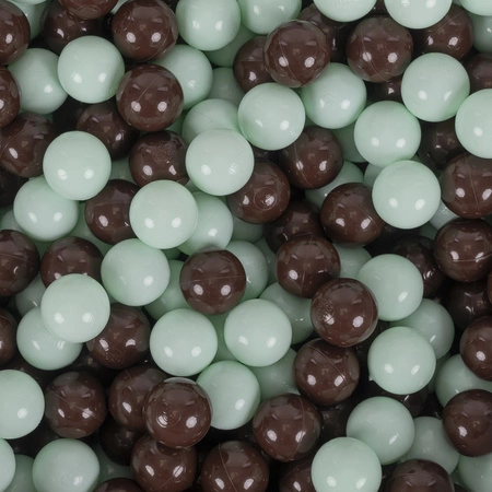 KiddyMoon Plastikowe piłeczki 7cm Zabawka zestaw kulek, mięta-brązowy