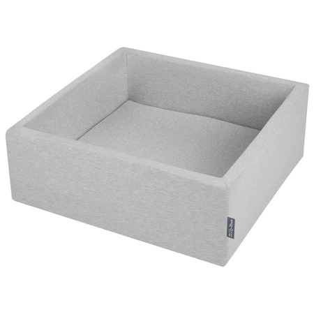 KiddyMoon Suchy basen kwadratowy 90x30 Zabawka basen piankowy, jasnoszary