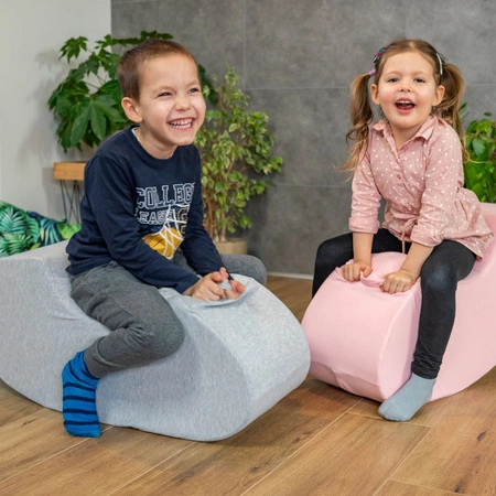 KiddyMoon Piankowy skoczek Bean Zabawka bujak, jasnoszary
