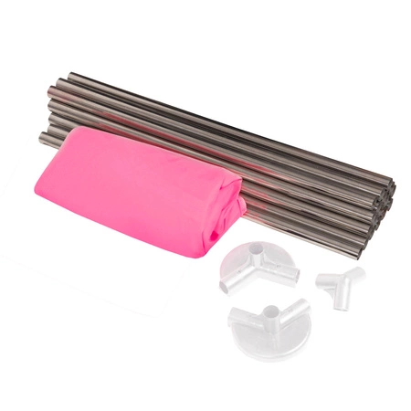 Sześciokąt składany KS-100X z piłeczkami 6cm Zabawka kojec, różowy: pudrowy róż-perła-transparent