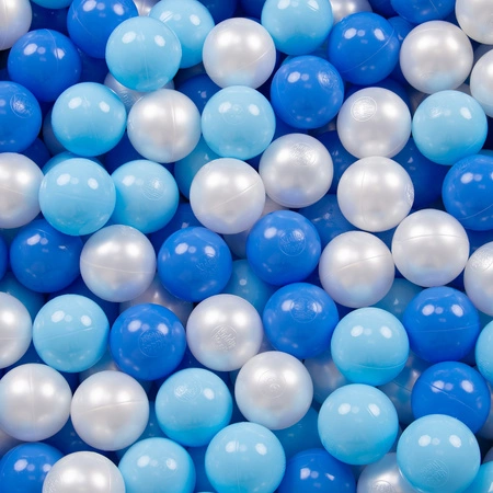 KiddyMoon Piankowy plac zabaw PPZP-KW30D-114 z piłeczkami Zabawka plac zabaw, granatowy: babyblue-niebieski-perła