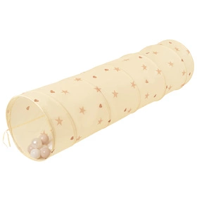 Tunel do zabawy TT-100X z piłeczkami 7cm Zabawka tunel, jasny beż: pastelowy beż-biały-perła