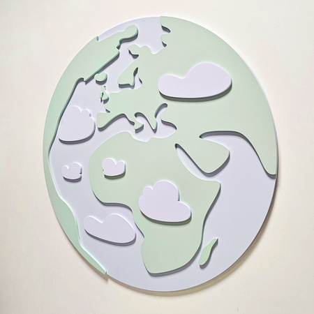 KiddyMoon Relief 3D BR-005 Earth Akcesoria dekoracje, ziemia: zielony/szary