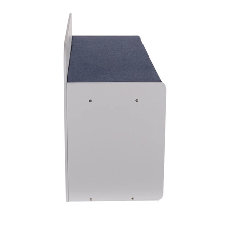 KiddyMoon Ławka z materacem BN-001 Mebel z półkami, szary/granatowy