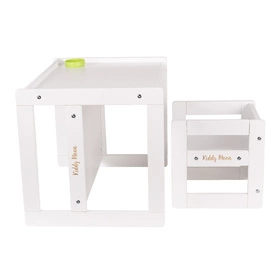 KiddyMoon Stolik + krzesło TC-002 Mebel zestaw mebelków, white