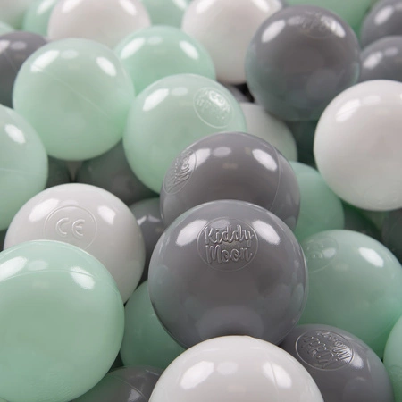 KiddyMoon Plastikowe piłeczki 7cm Zabawka zestaw kulek, biały