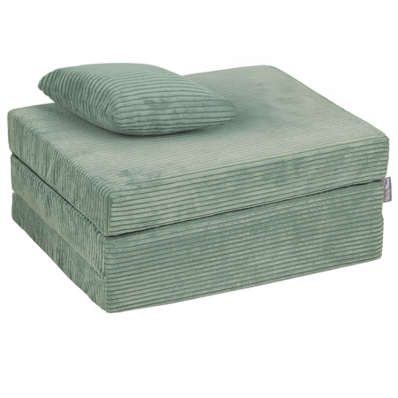 KiddyMoon MATERAC z poduszką KMMP-1650 Mebel piankowy, zielony