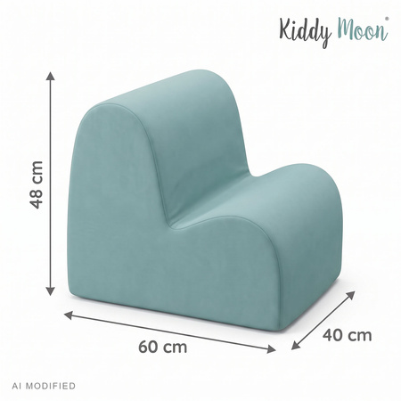 KiddyMoon KM-FT-CLOUD fotel dziecięcy z kieszonką, ciemnoszary